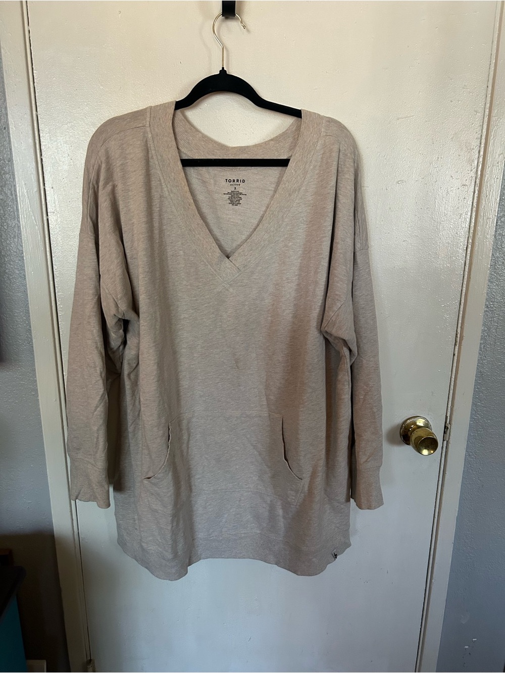 torrid Neutral Taupe V-Neck Pullover Sweater